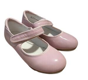 Linodes Easy Strap Tap Shoe Dance Flats for Girls and Boys Pink Size 11c